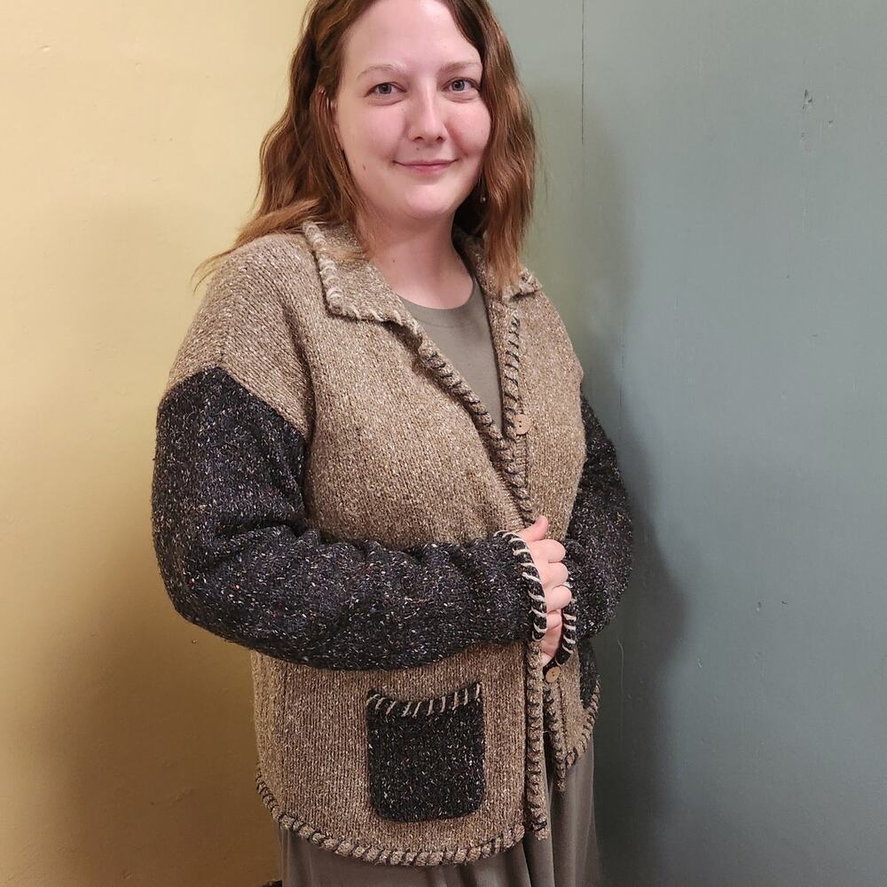 Vintage 90s Freeport Studio Wool Cardigan M